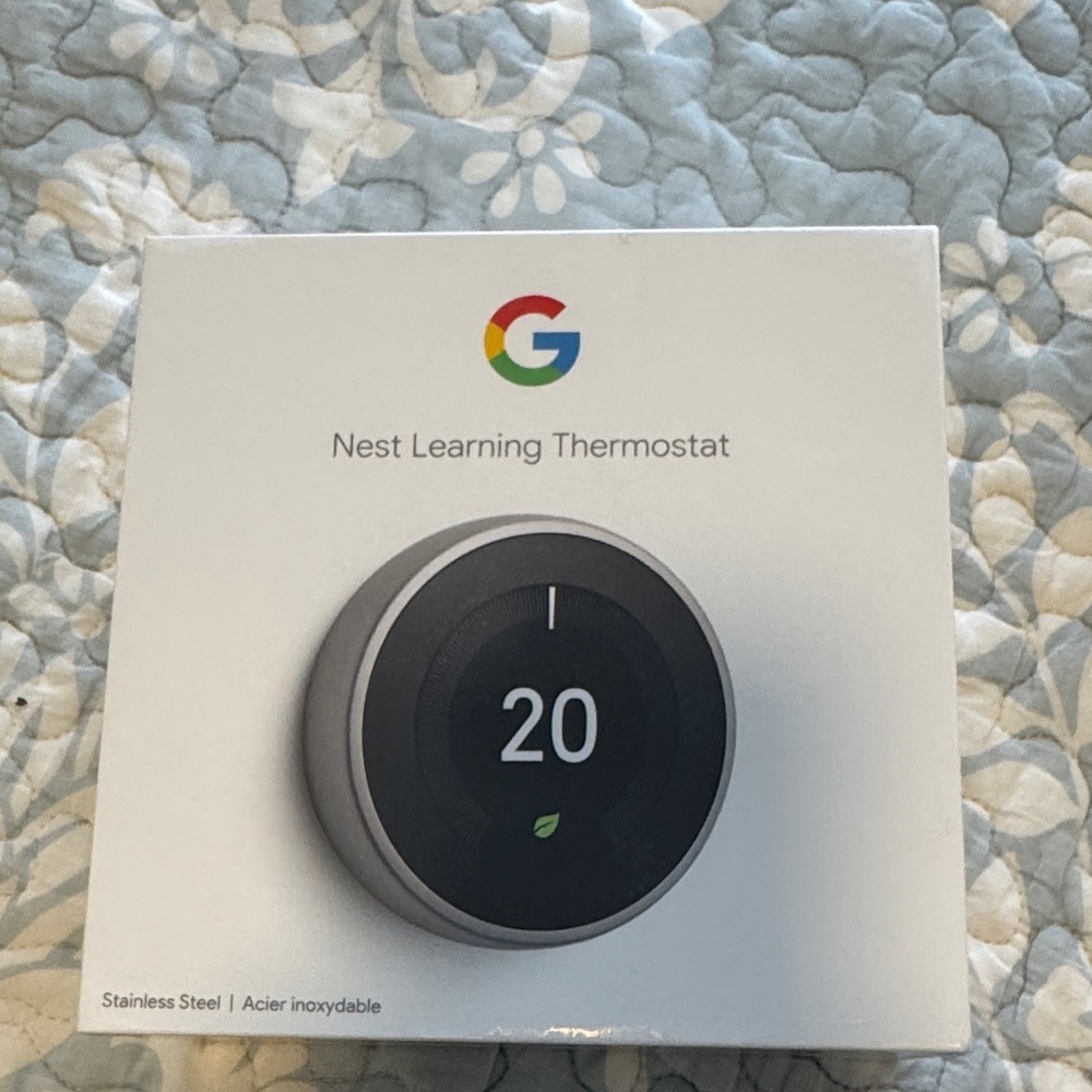 Google Nest Thermostat in Stainless Steel